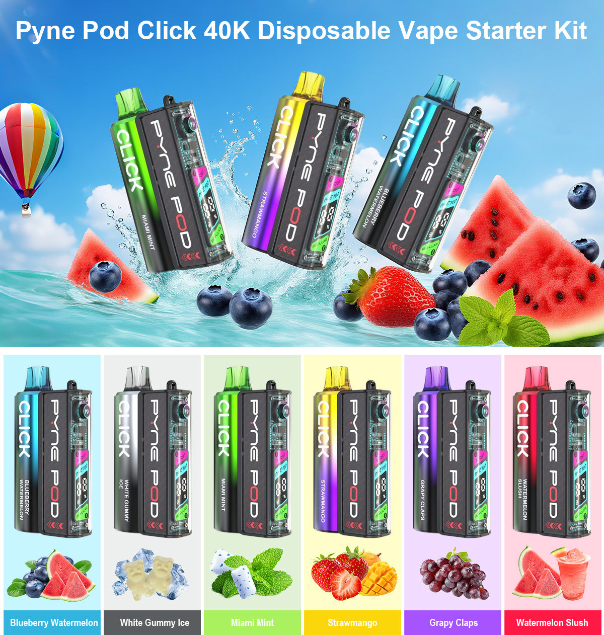 Pyne Pod Click 40K Disposable Vape Pod (Requires Kit for Use)