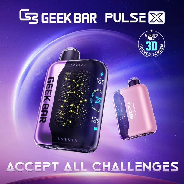Geek Bar Pulse X 25K Disposable Vape | World's First 3D Curved Screen