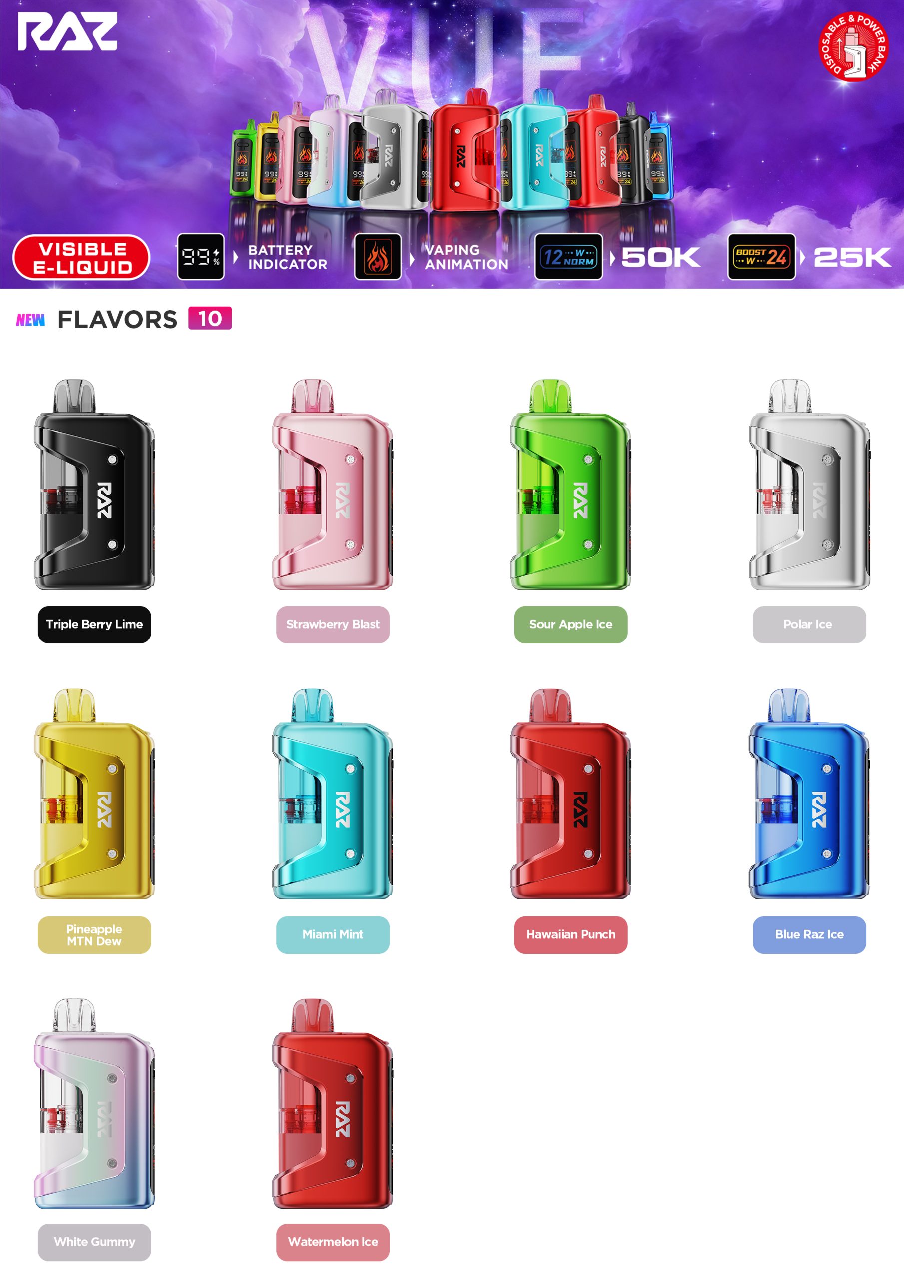 RAZ VUE 50K Disposable Pod (Requires Kit for Use)