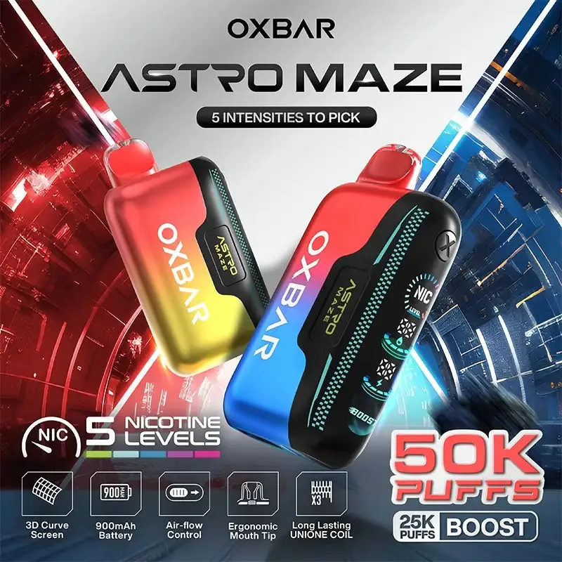 OXBAR ASTRO MAZE 50K NIC Control Disposable Vape (5%, 50000 Puffs)